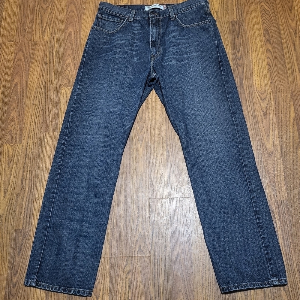 Levi’s Men’s 505 Regular Fit Straight Leg Jeans W36 L32 Dark Wash Classic D4